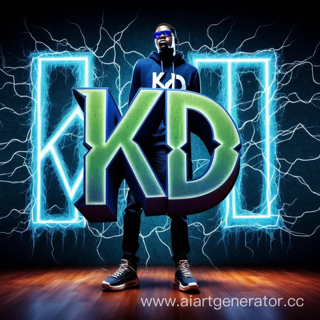 фотка со словом KD без человека и прочего и крутым фоном электрическим