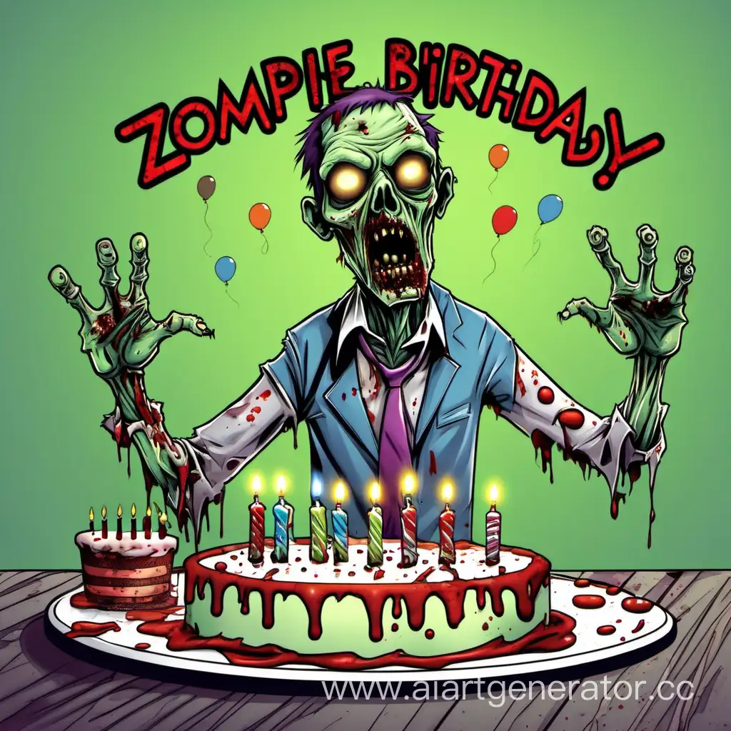 зомби празднует день рождения

