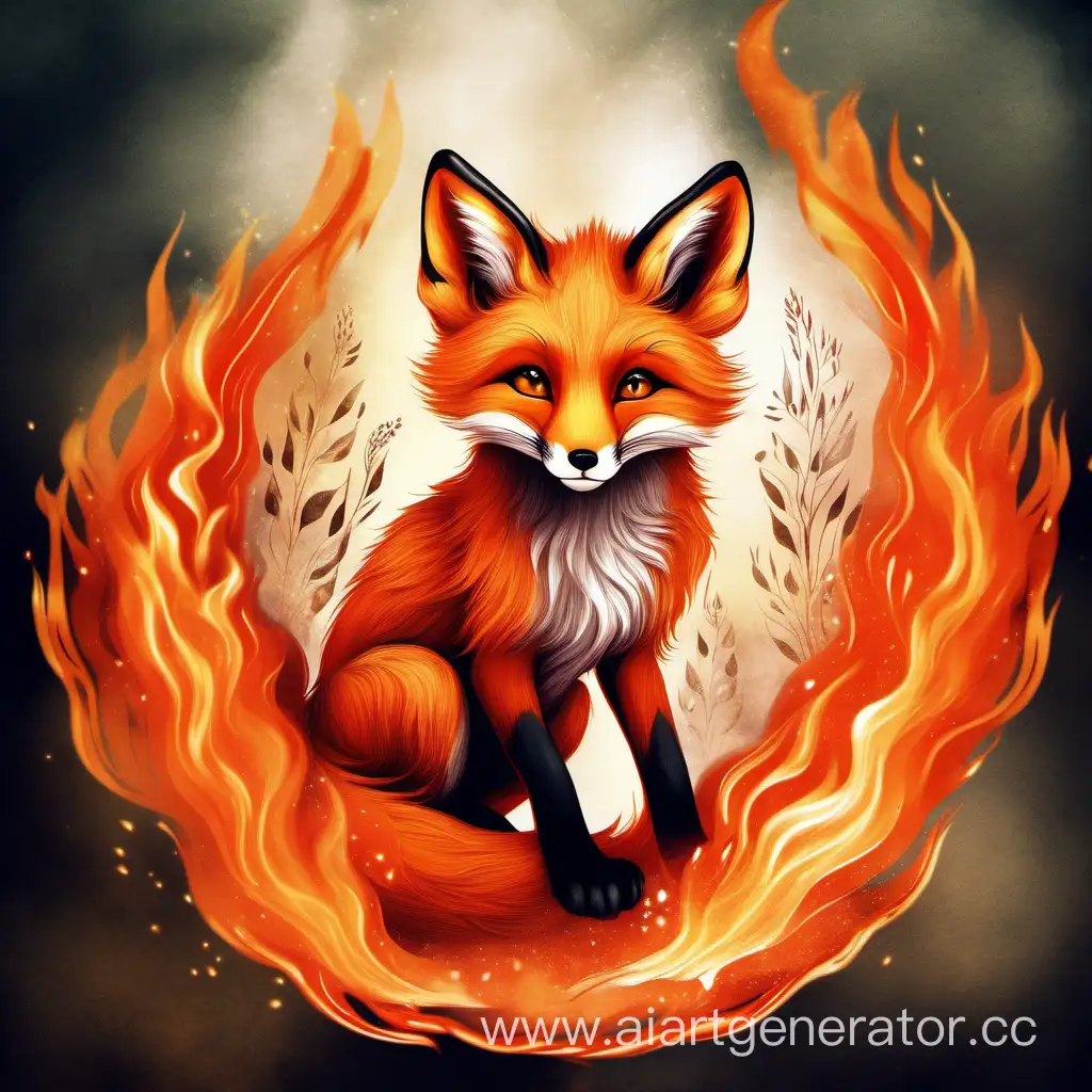Fiery-Fox-Cub-in-Slavic-Mythology-Fantasy-Art