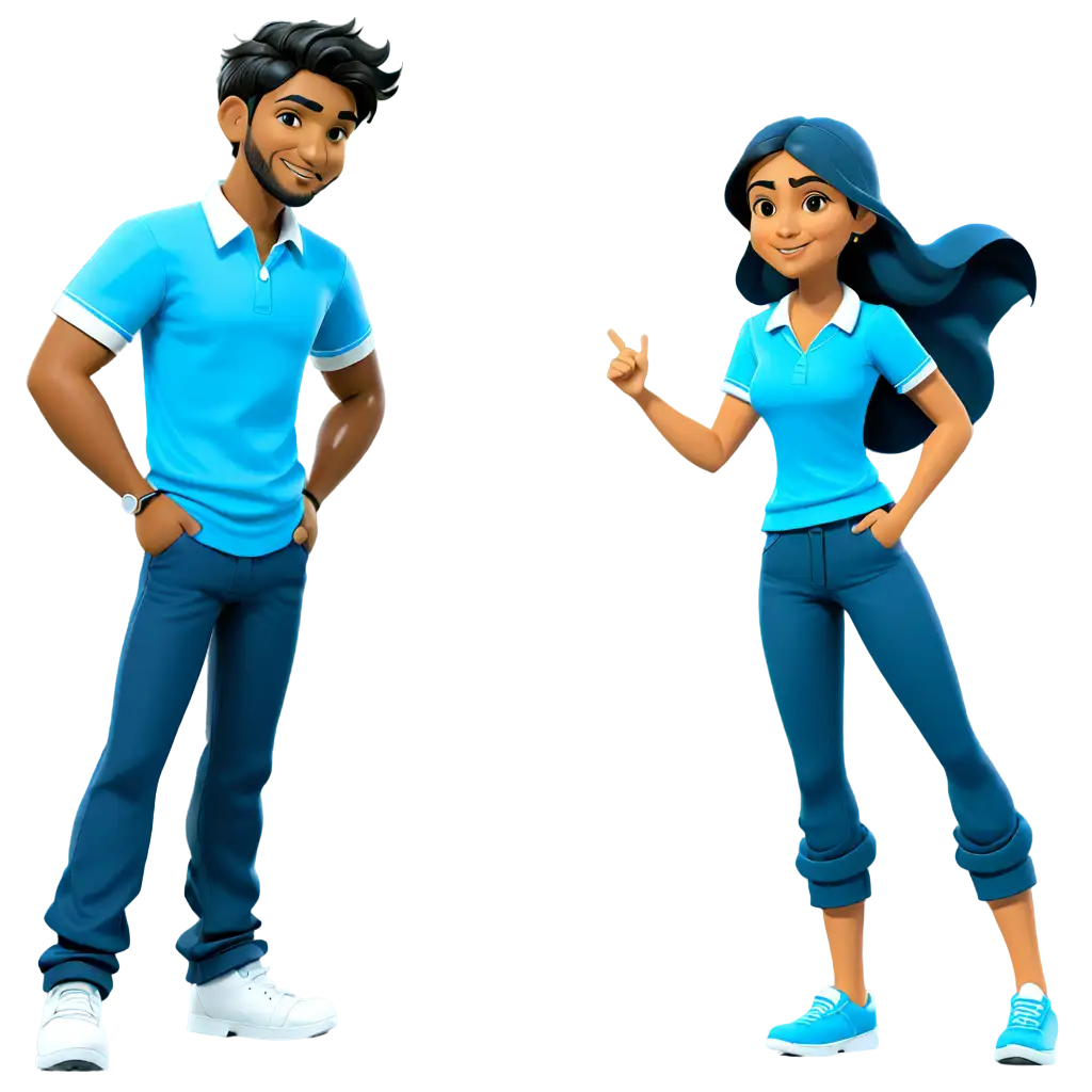 HighQuality-PNG-Vector-Art-Indian-School-Boy-and-Girl-in-Blue-Shirts-and-Dark-Blue-Pants
