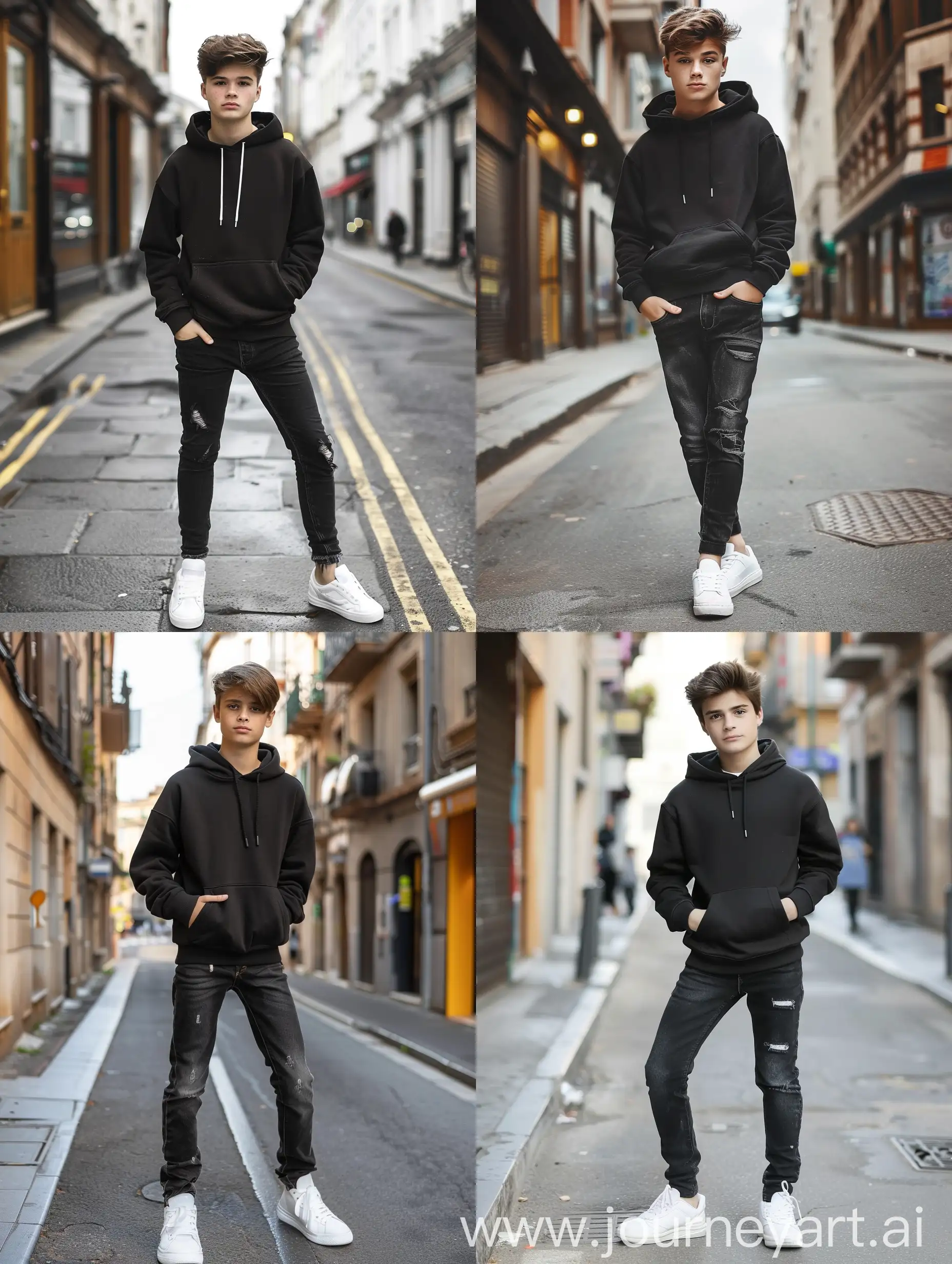 Stylish-Urban-Pose-Handsome-20YearOld-in-Black-Hoodie-and-Jeans