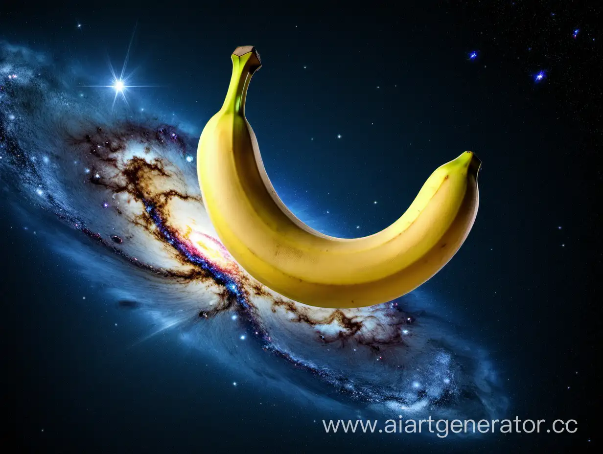 Colorful-Cosmic-Banana-Vibrant-Fruit-in-Celestial-Surroundings