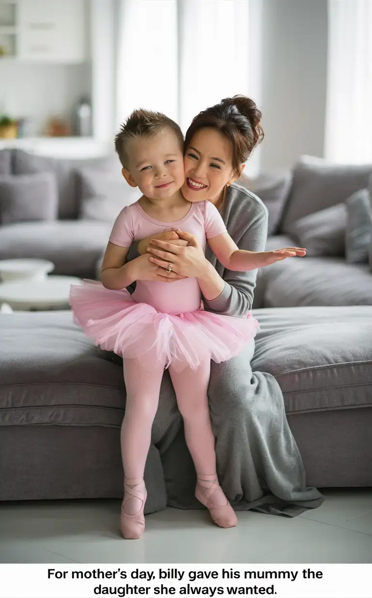 Mother-Hugging-Her-Son-Dressed-as-a-Ballerina-for-Mothers-Day