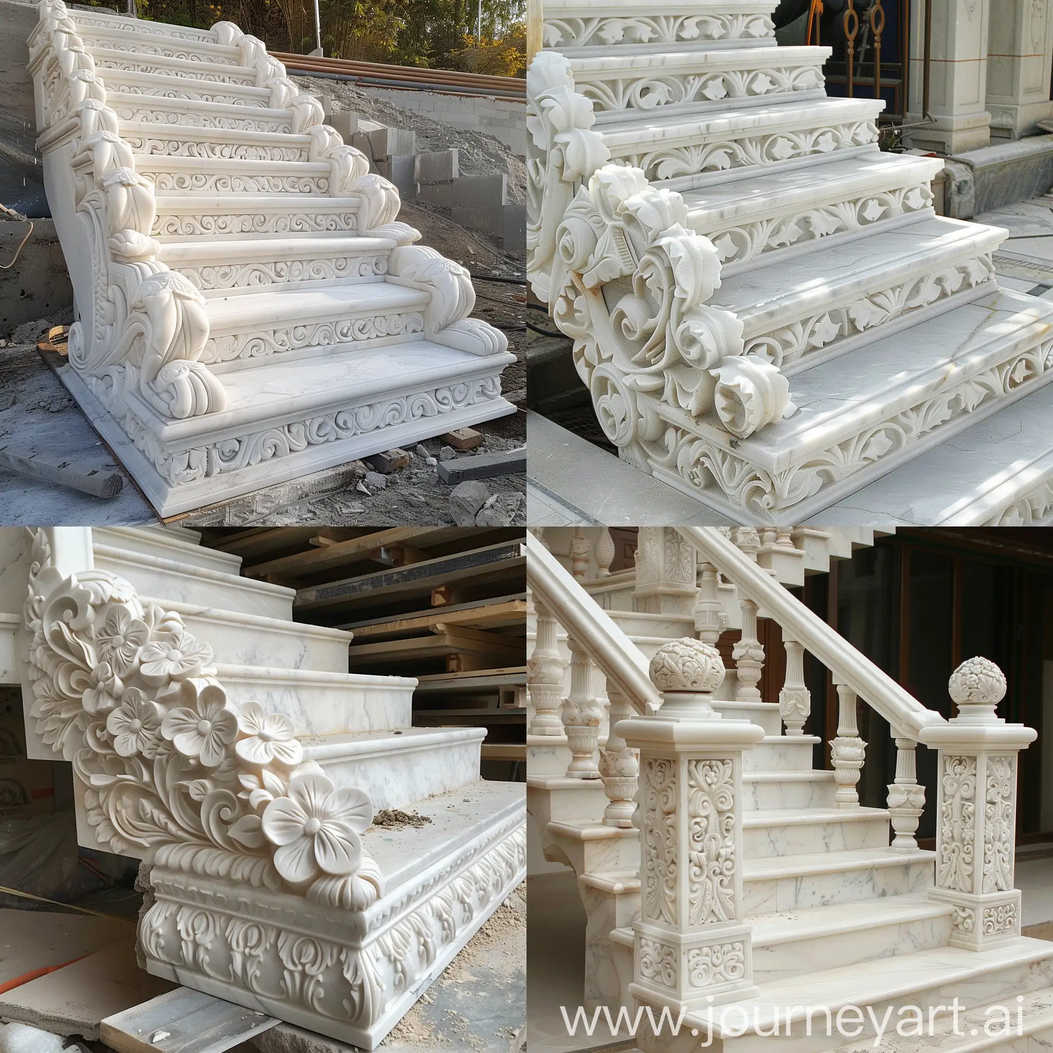 Elegant-White-Marble-Carved-French-Staircase
