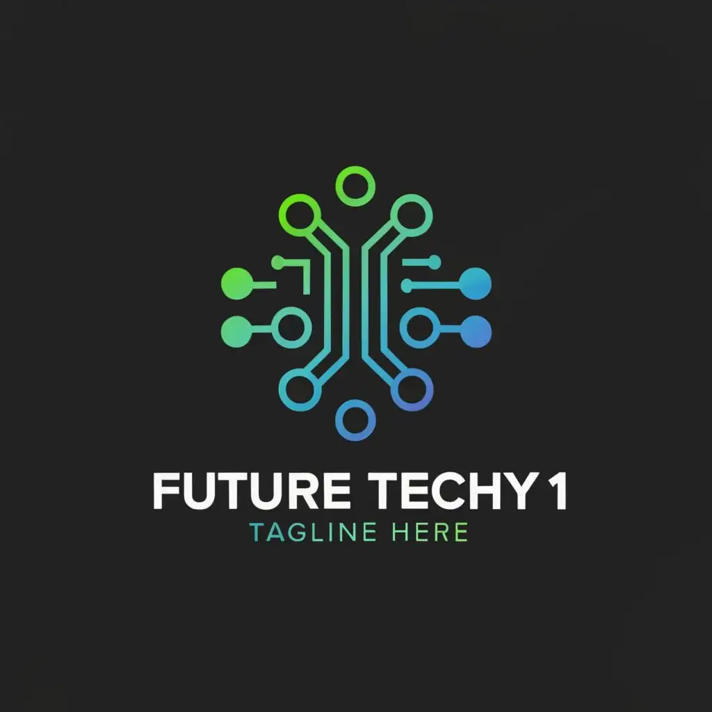a logo design,with the text "Future techy 1", main symbol:tech,Moderate,be used in Technology industry,clear background