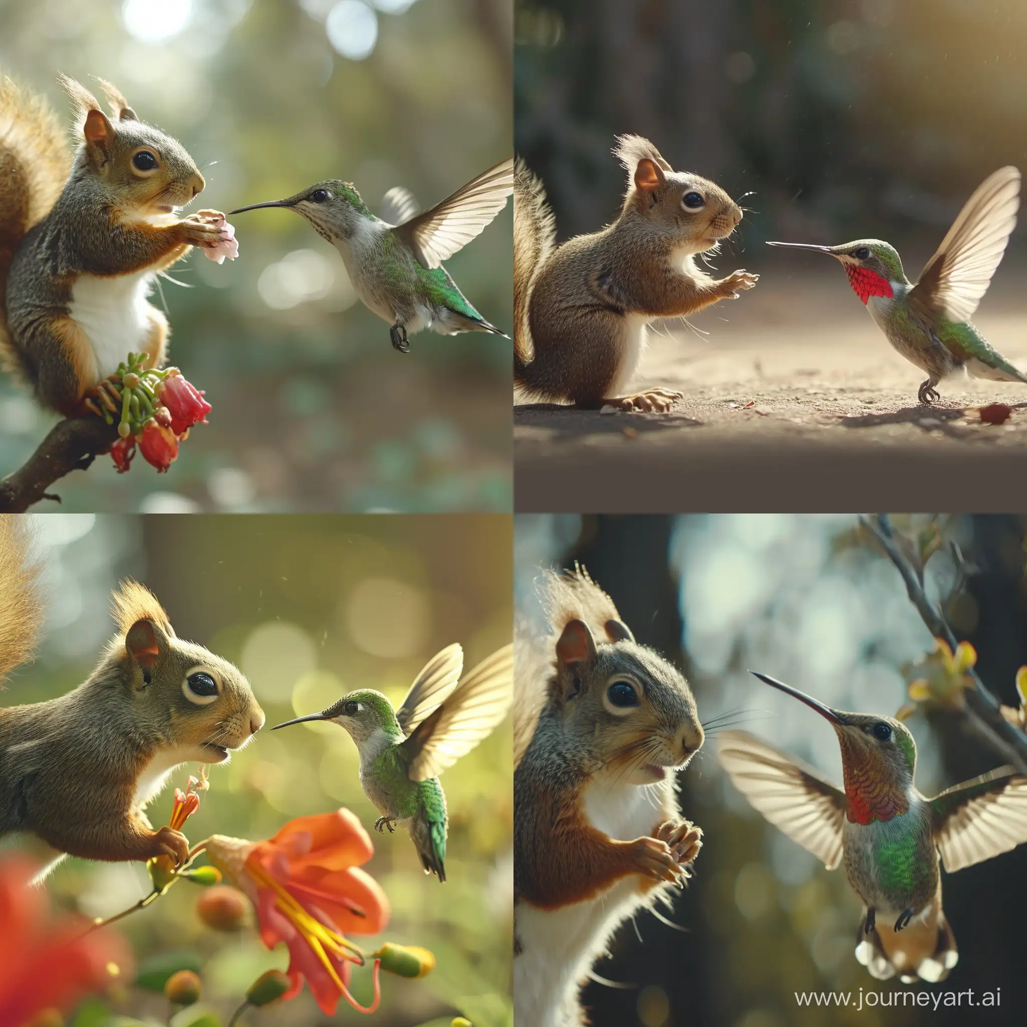 Natures-Duel-Squirrel-vs-Hummingbird-in-Cinematic-Encounter
