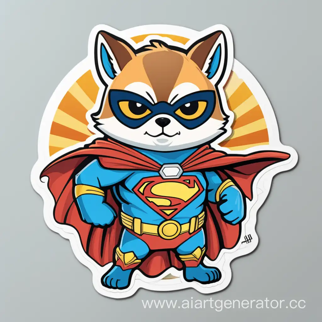 Design a stunning sticker featuring a super hero animal in a modern, eye-catching style
