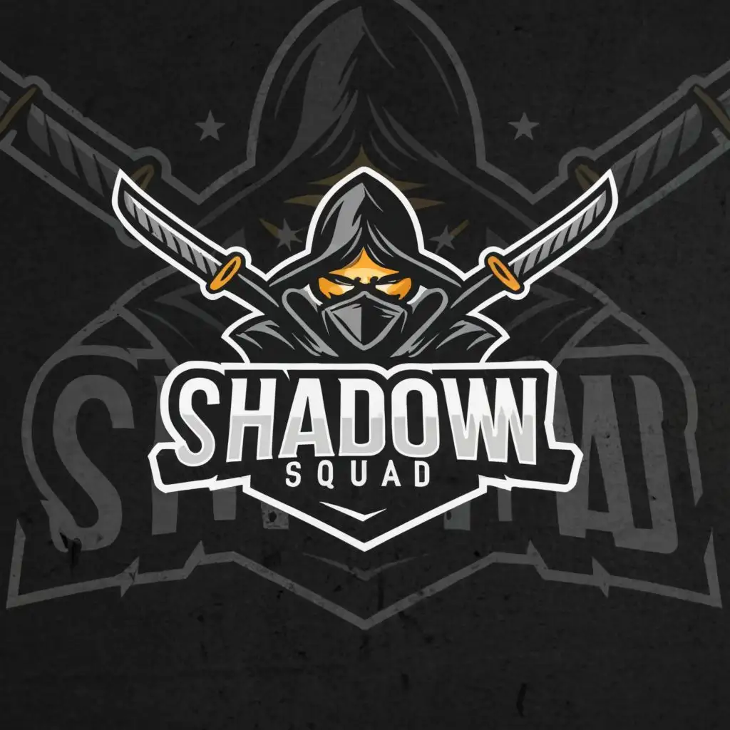 a logo design,with the text "Shadow Squad", main symbol:Ninja,Moderate,clear background