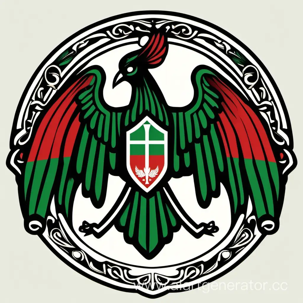 Логотип состоит из стилизованной фигуры белорусского витебца — символа Белоруссии. Витебец представлен в виде птицы с распростертыми крыльями, что символизирует свободу и независимость. Он изображен в цветах белого, красного и зеленого, отражающих национальные цвета флага страны.

Под фигурой витебца находится название страны - "Беларусь", выполненное в элегантном и современном шрифте, отражающем прогрессивность и развитие страны.

Вокруг витебца и названия страны можно разместить разнообразные символы, отражающие богатство культуры и истории Белоруссии, такие как народные узоры, гербы городов, символы природы и т.д.

Логотип передает идею гордости и самобытности Белоруссии, а также отражает ее национальные ценности и культурное наследие.