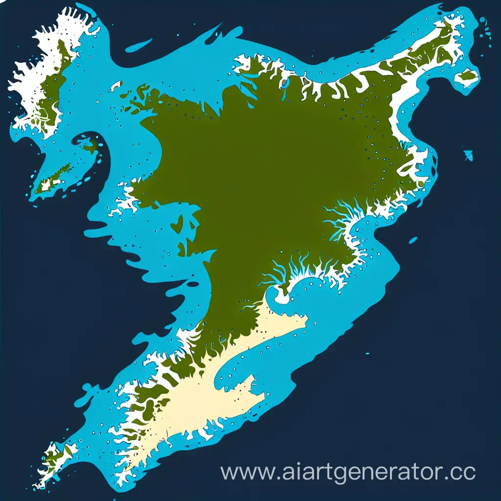 Abstract-Map-of-an-Isolated-SeaBound-Nation-with-Uniform-Divisions