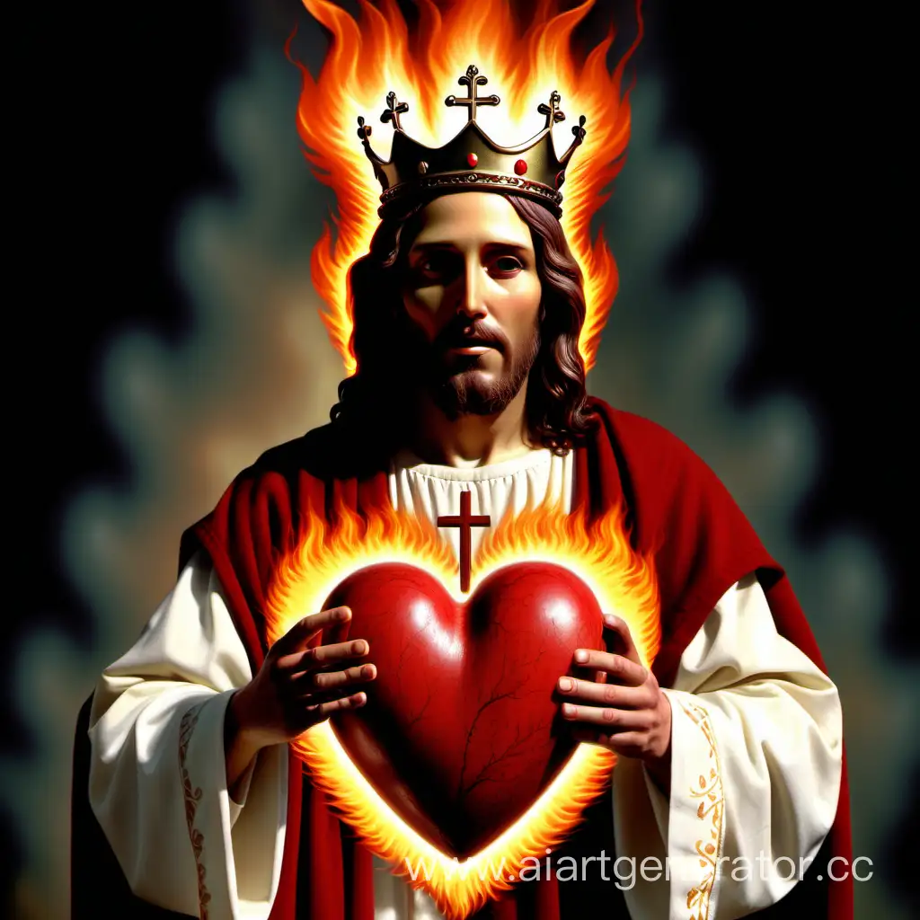 jesus king burning heart