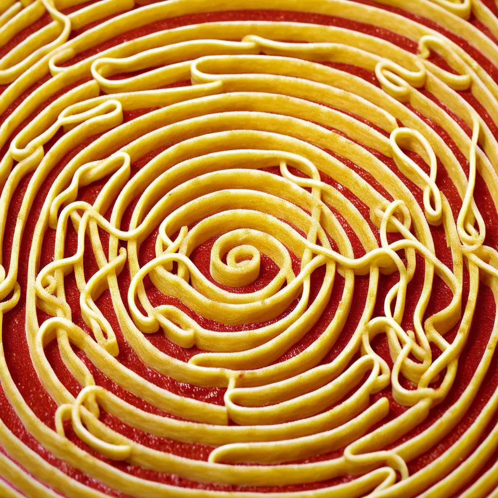 uncooked spaghetti maze