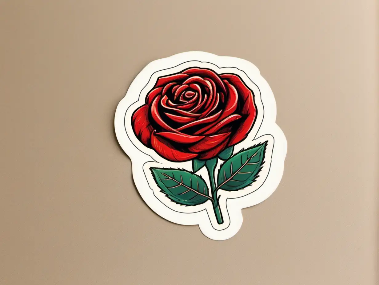 Red Rose gift sticker