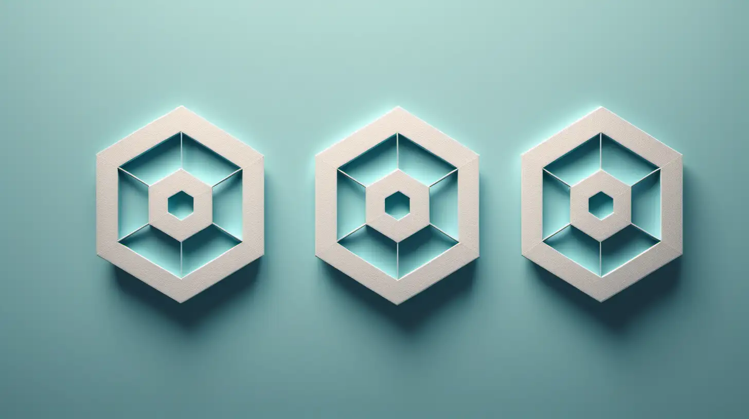 three symmetrical hexagons