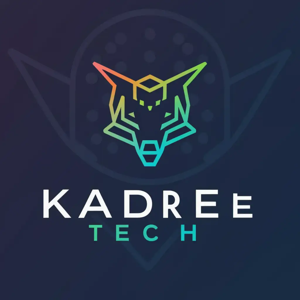 a logo design,with the text "Kadree Tech", main symbol:wolf,Moderate,be used in Technology industry,clear background