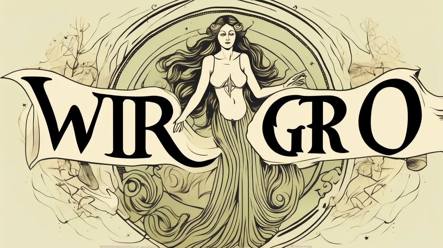 virgo sign, witchcraft, add banner, muted color