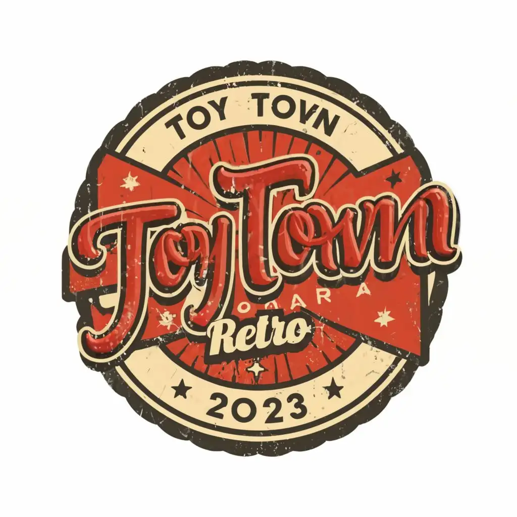 logo, Logo circle, toys, vintage, chicano, with the text "TOY TOWN RETRO 2023", typography, be used in Sports Fitness industry