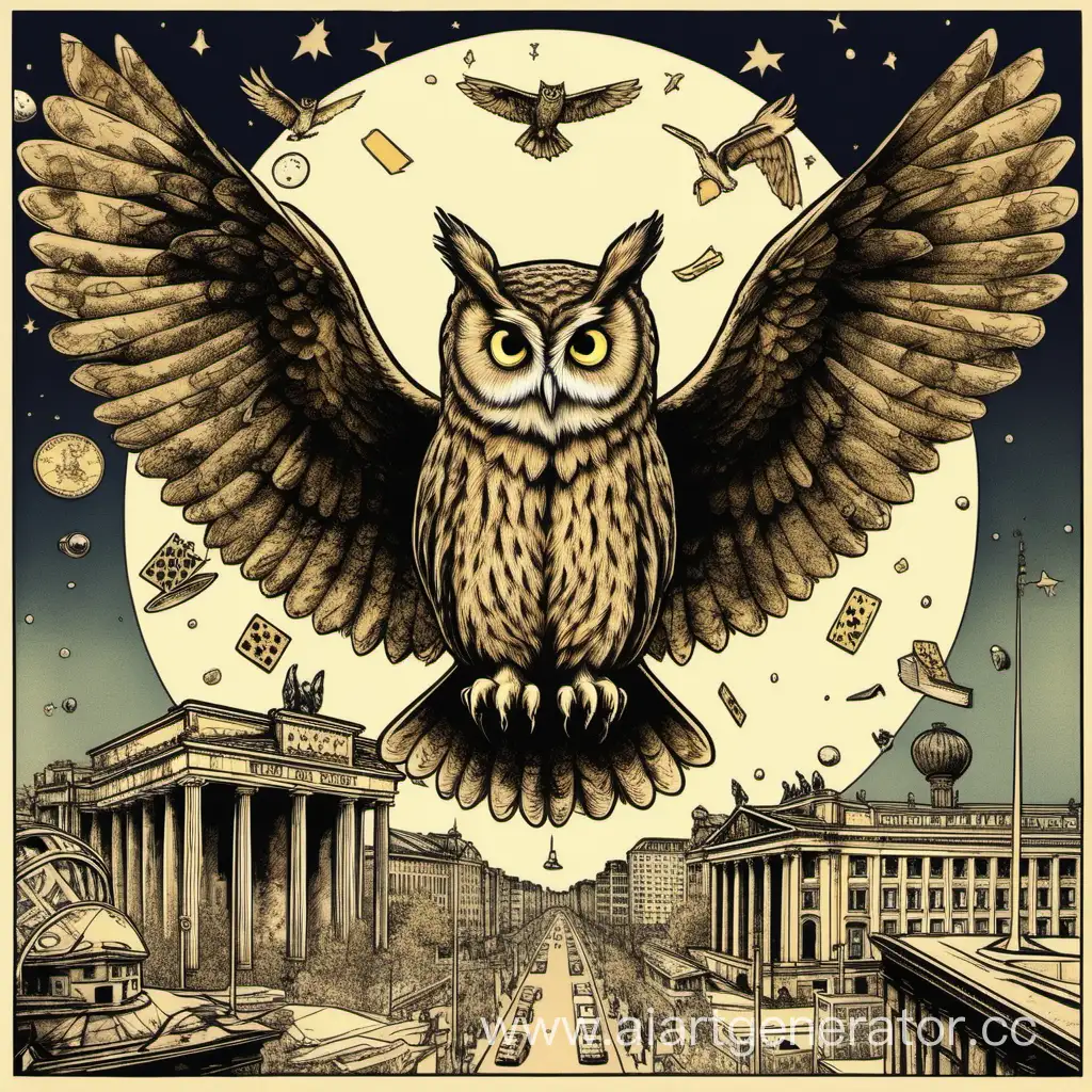 Night-Owl-Soaring-Over-Berlin-with-Tarot-Cards