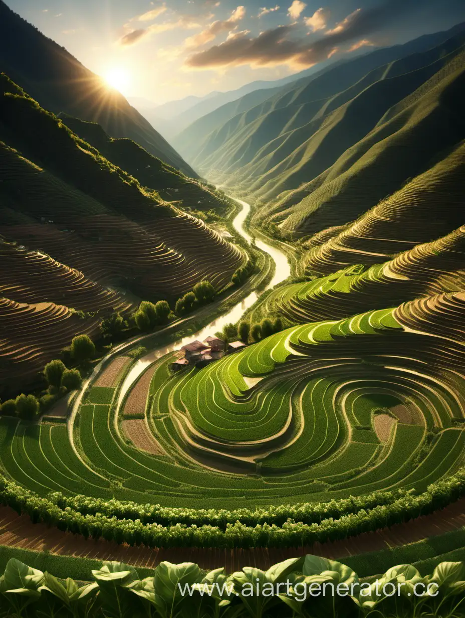 Lush-Fertile-Valley-Landscape-with-Stunning-Scenery