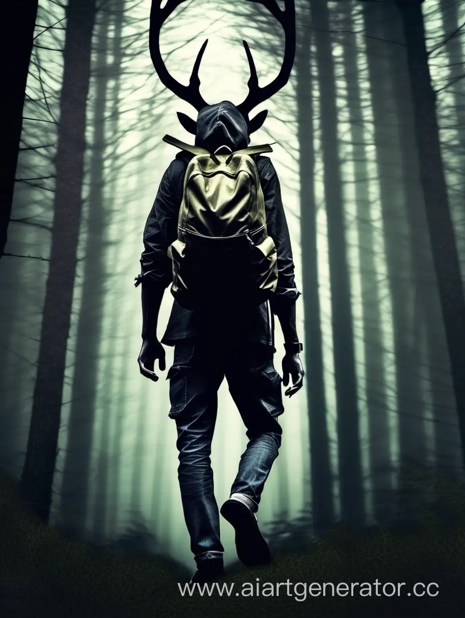 Wendigo-in-Dark-Forest-with-Backpack-Mysterious-Profile-Image