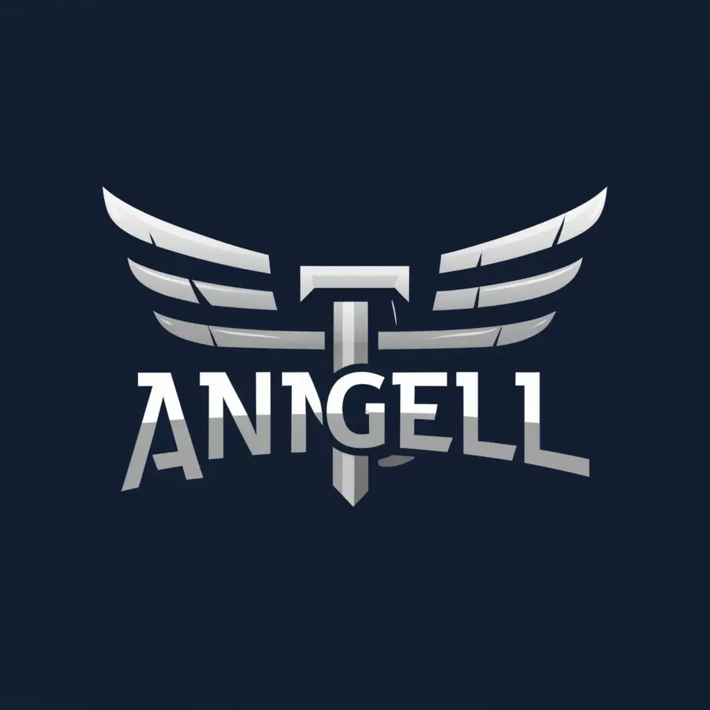 a logo design, with the text 'ANGEL', main symbol: T, Moderate, be used in Sports Fitness industry, clear and black background