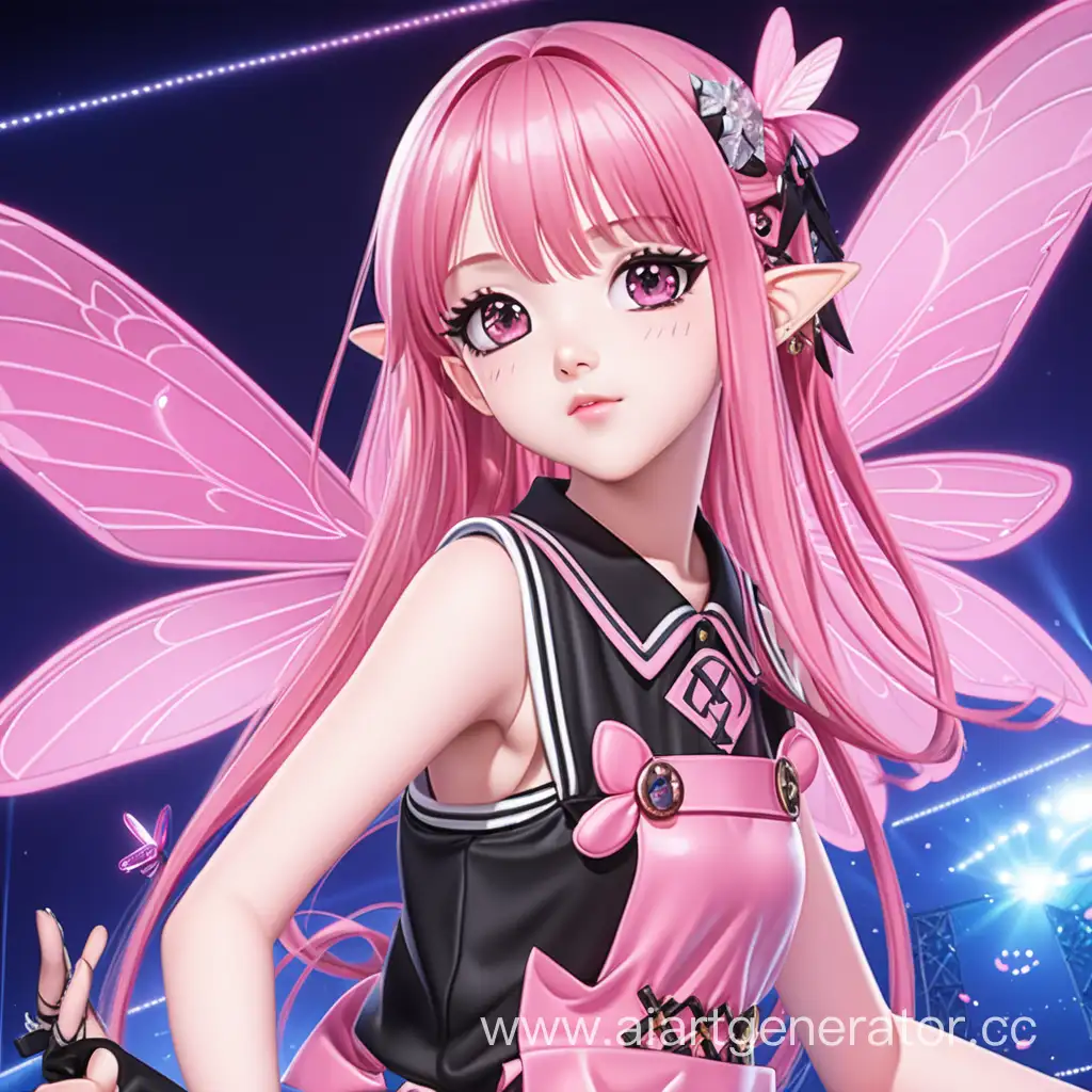 Anime fairy, club, Black Pink