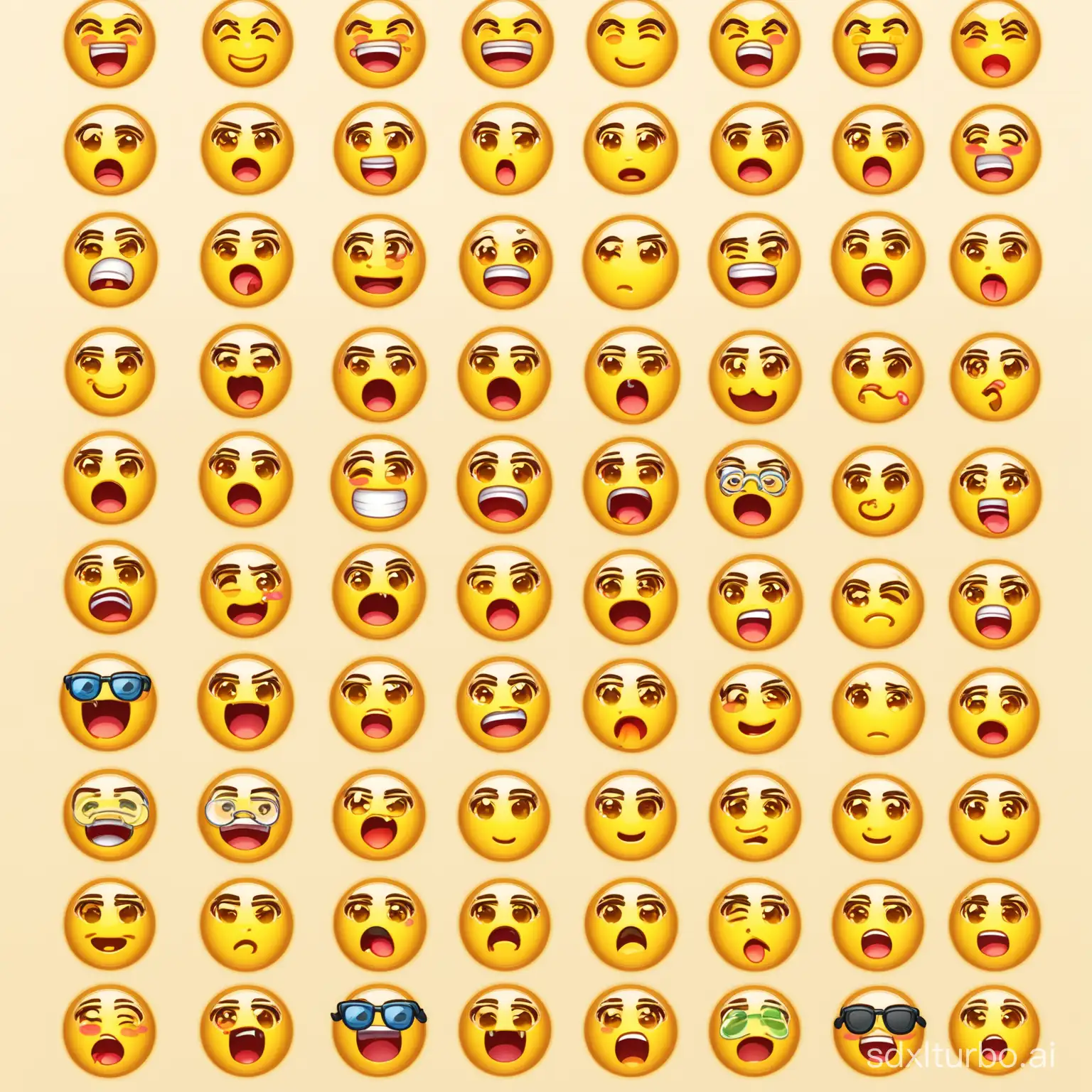 Emoji pack, multiple expressions.