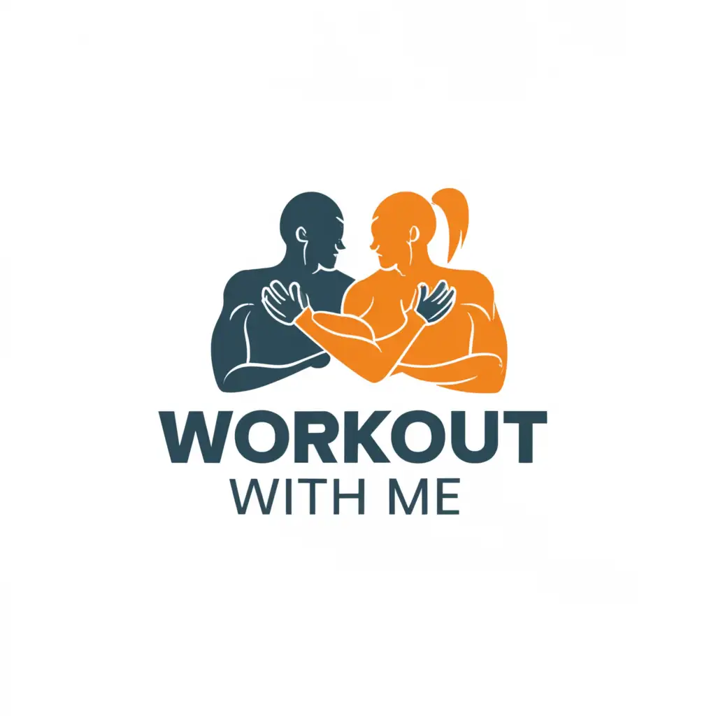a logo design,with the text "Workout with me", main symbol:An image that illustrates motivating each other to play sports with the text "Workout with me",Complexe,be used in Sport Fitness industry,clear background
