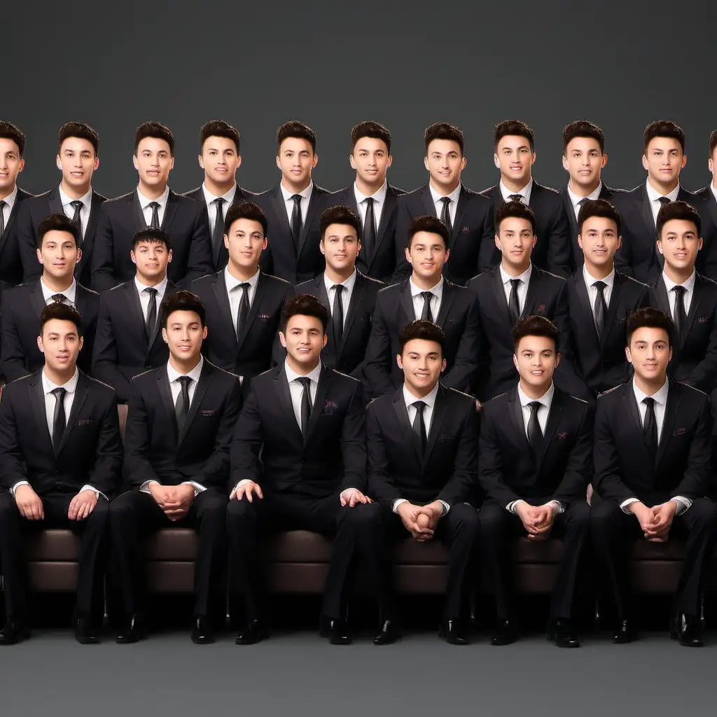 Vibrant Portrait of 18 Brothers in a Dynamic Setting
