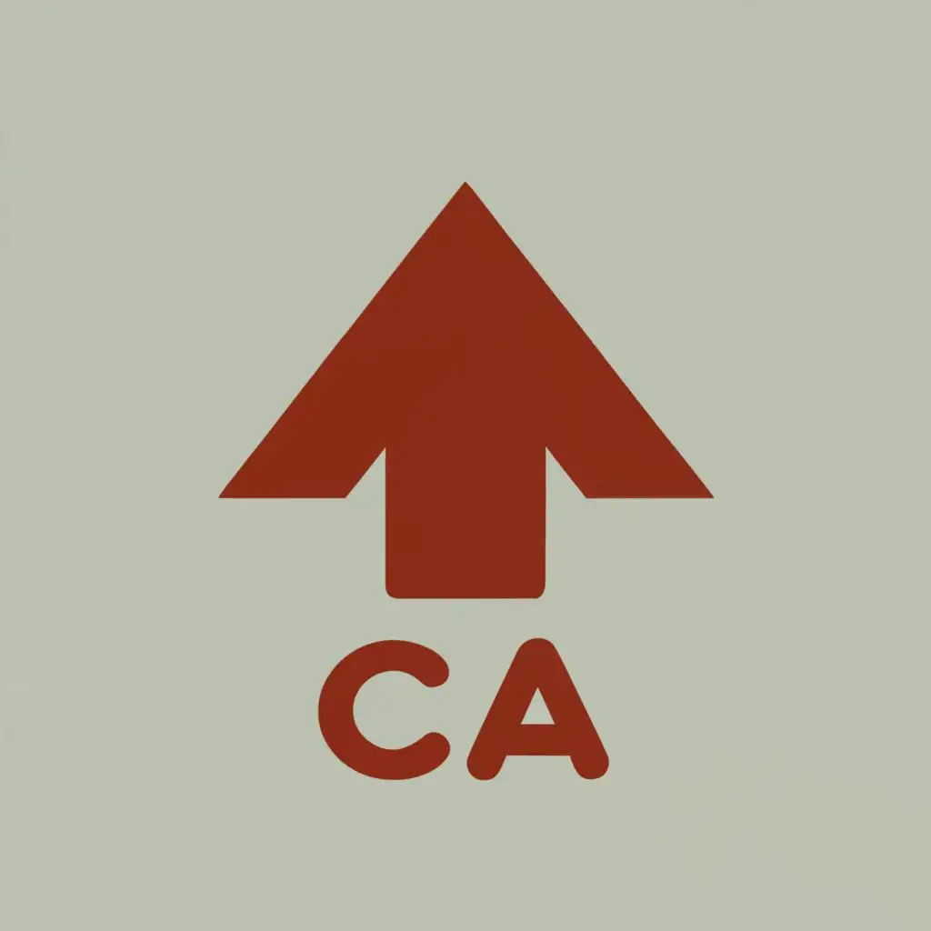 logo, up arrow, with the text "CA", typography, be used in Education industry