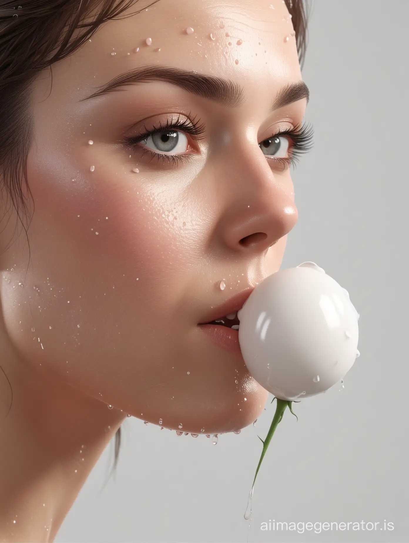  [(Balloon filled with milk burst:1.10), (Droplets forming a minimal European lady:1.20), (Sniffing a minimal rose:1.15), (White background:1.10), (Hyperrealistic HD:1.[(High-definition:1.15), (Professional:1.15), (Masterpiece:1.20), (Ambient occlusion:1.10), (Global illumination:1.10), (Atmospheric effects:1.10), (Reflections:1.10), (