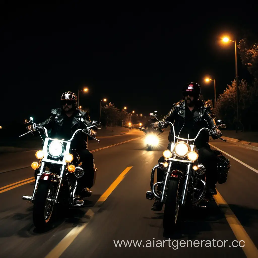 Nighttime-Harley-Biker-Ride-Thrilling-Motorcycle-Adventure-in-the-Dark