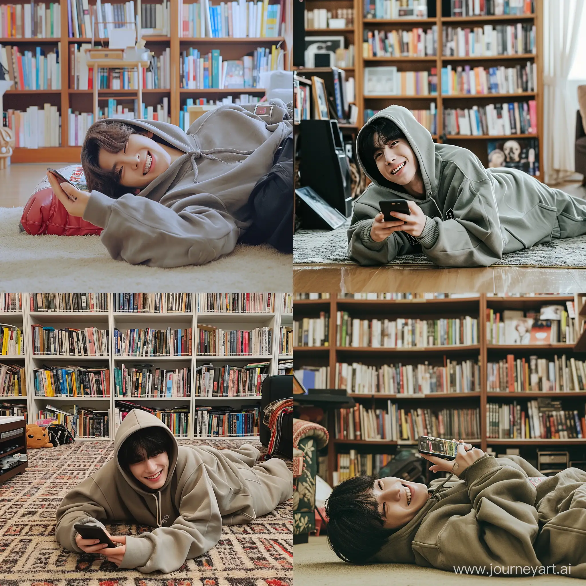 Smiling-Minho-from-Stray-Kids-Enjoying-a-Fancooled-Moment-in-Cozy-Hoodie