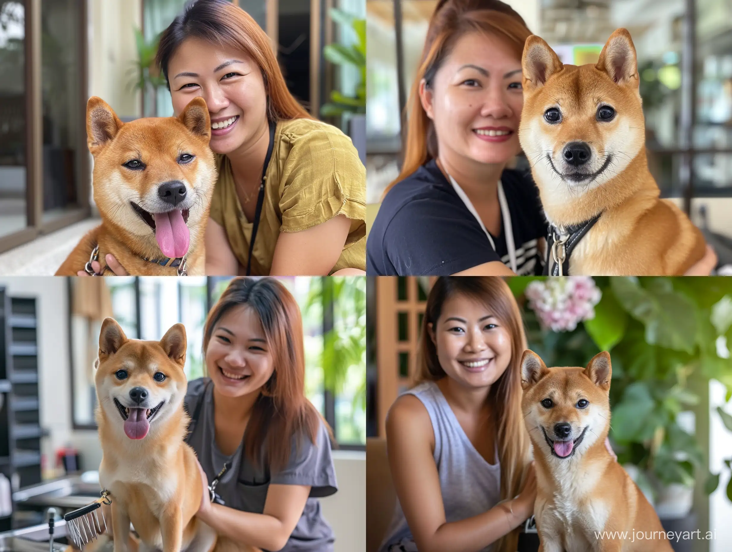 Singaporean-Housewife-and-Shiba-Inu-Dog-Grooming-Moment