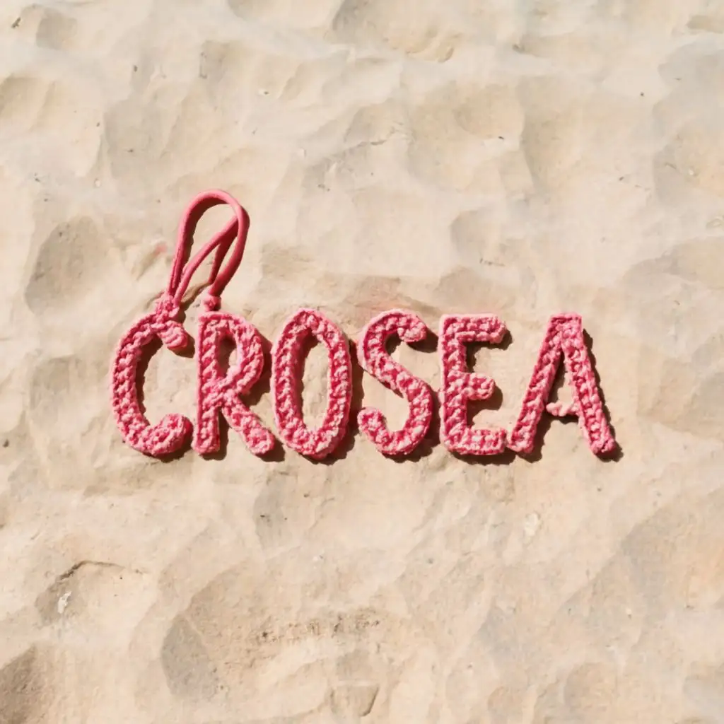 logo, crochet bikini beachwear, with the text "crosea", typography