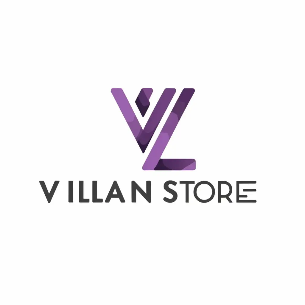 a logo design,with the text "VillainStore", main symbol:VL with the purple acssent,Moderate,clear background