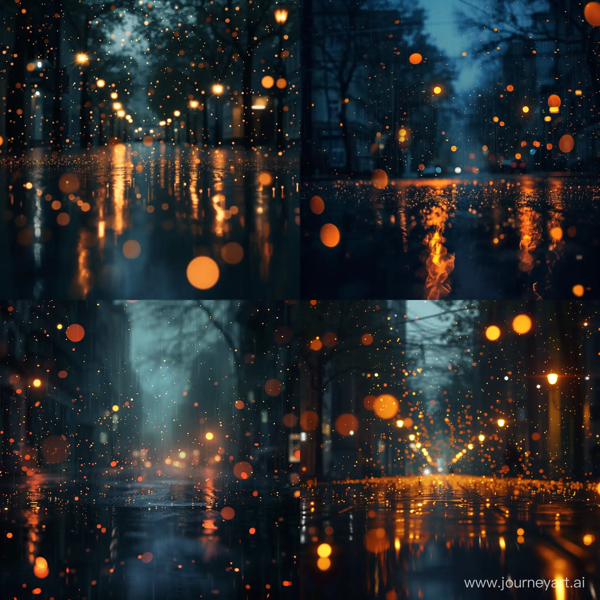 Rainy-Night-Street-with-Glowing-Particles-in-Darkness