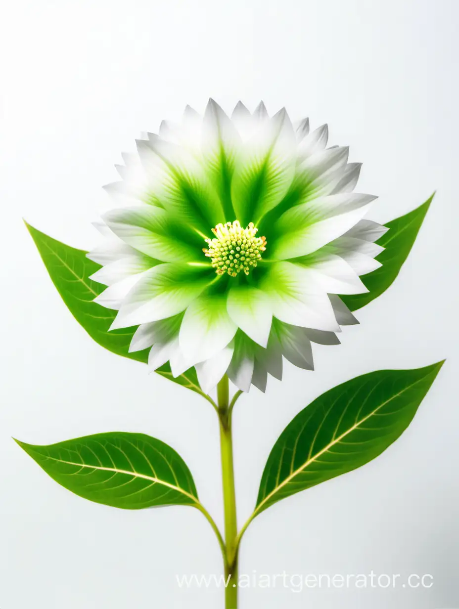 Vibrant-Annual-Hybrid-Wild-Big-Flower-in-8K-with-Fresh-Green-Leaves-on-White-Background