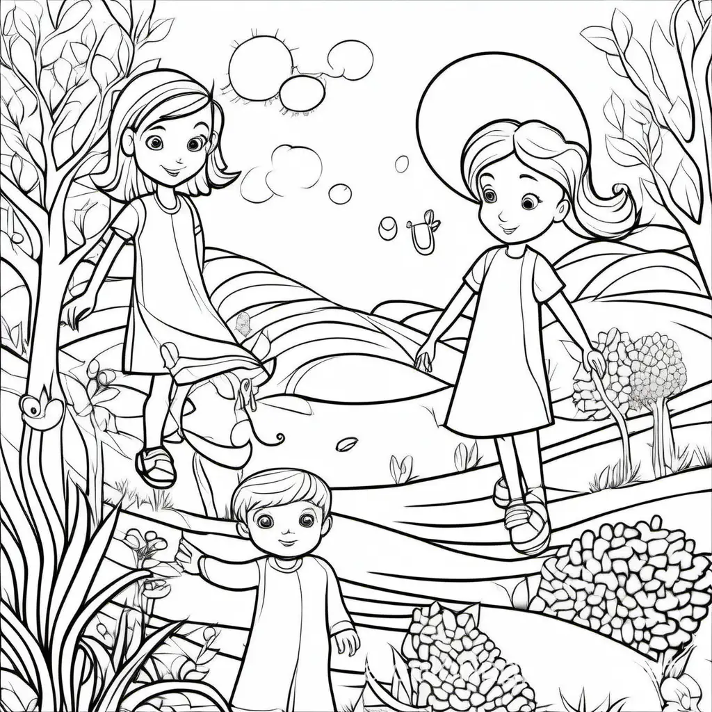 motherlife, Coloring Page, black and white, line art, white background, Simplicity, Ample White Space. The background of the coloring page is plain white to make it easy for young children to color within the lines. The outlines of all the subjects are easy to distinguish, making it simple for kids to color without too much difficulty