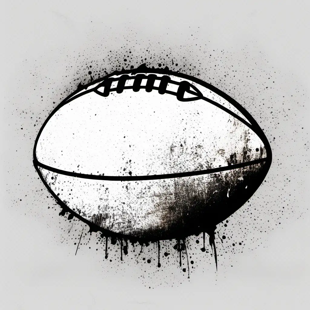 DISTRESSED FOOTBALL, WHITE, TRANSPARENT BACKGROUND
