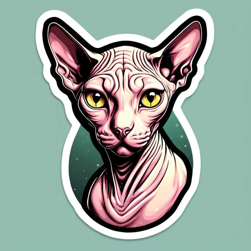 Adorable Sphynx Cat Sticker Unique Hairless Feline Decal for Cat Lovers