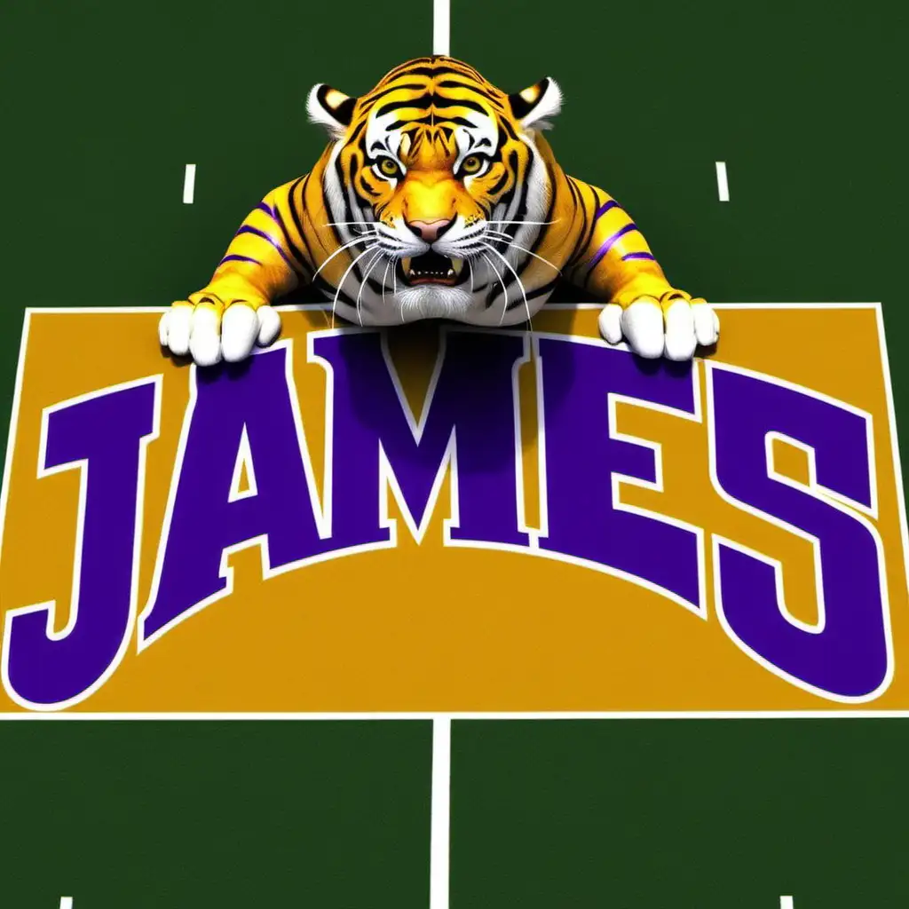 Create the name James in an LSU theme