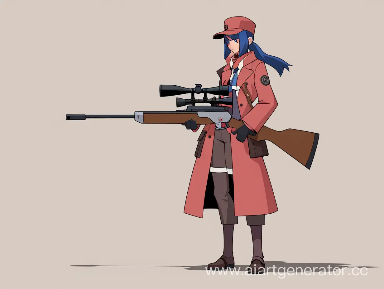 Izumi Konata sniper from Team Fortress 2 in minimal mode
