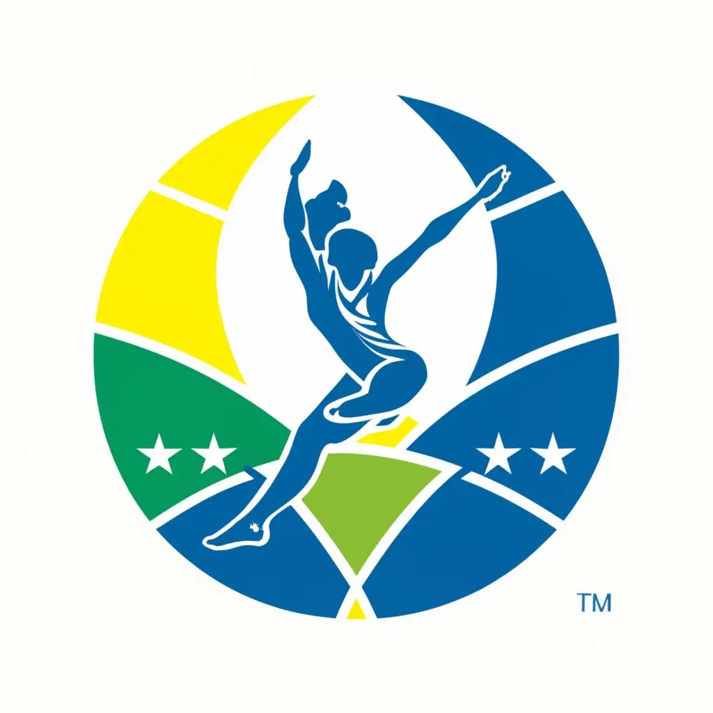 logo,  to create a modern, captivating logo for a new gymnastics federation in the Solomon Islands.I envision utilizing Blue, Yellow, and Green colors, encapsulating the vibrant spirit and rich cultural diversity of the Solomon Islands.

- The logo must integrate a gymnast silhouette, symbolizing the essence of our federation.

- I am looking for a modern design that resonates well with our audience and reflects our forward-looking vision., with the text " to create a modern, captivating logo for a new gymnastics federation in the Solomon Islands.I envision utilizing Blue, Yellow, and Green colors, encapsulating the vibrant spirit and rich cultural diversity of the Solomon Islands.

- The logo must integrate a gymnast silhouette, symbolizing the essence of our federation.

- I am looking for a modern design that resonates well with our audience and reflects our forward-looking vision.", typography