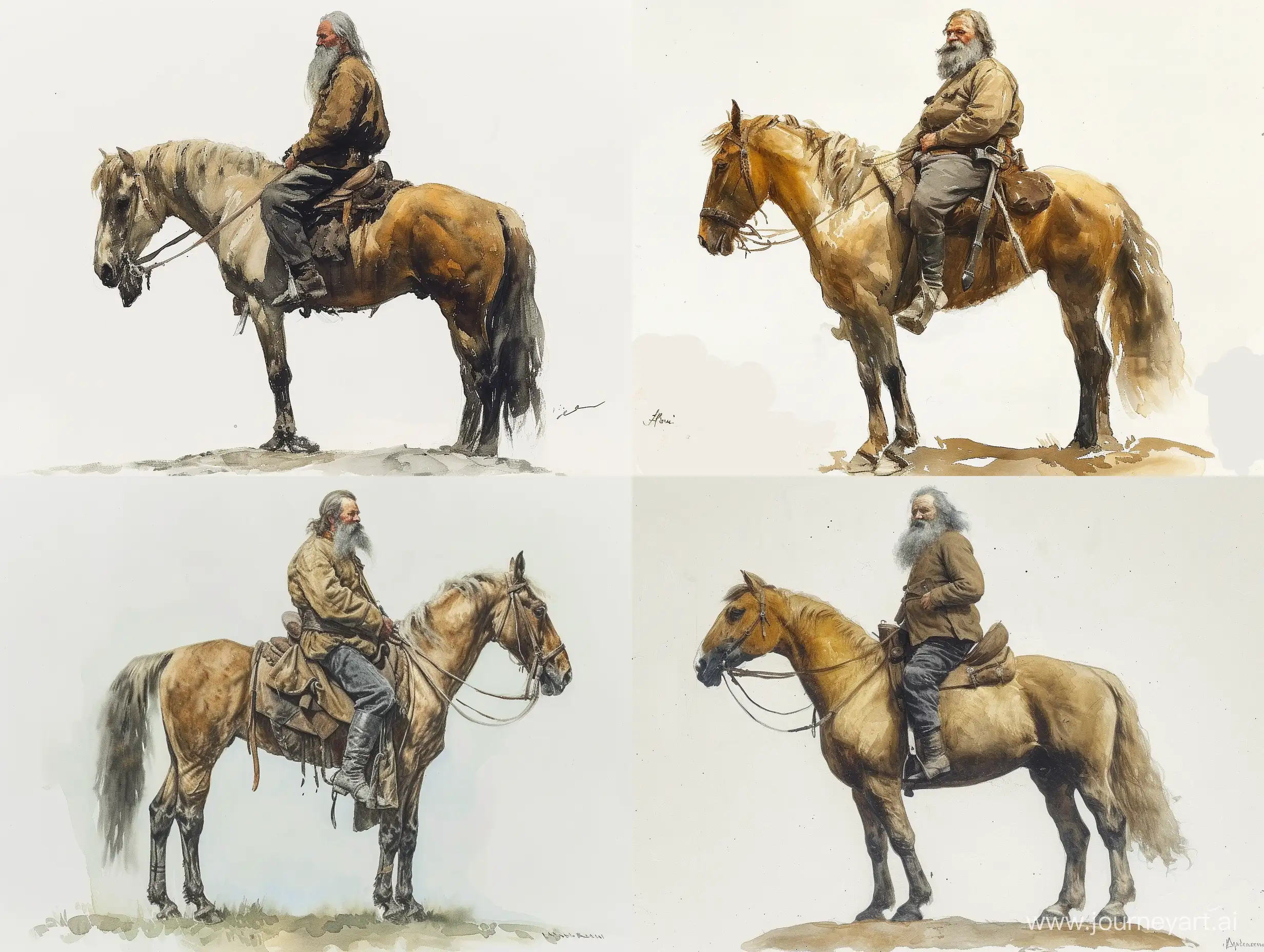 Cossack-Horseman-in-Ilya-RepinInspired-Watercolor