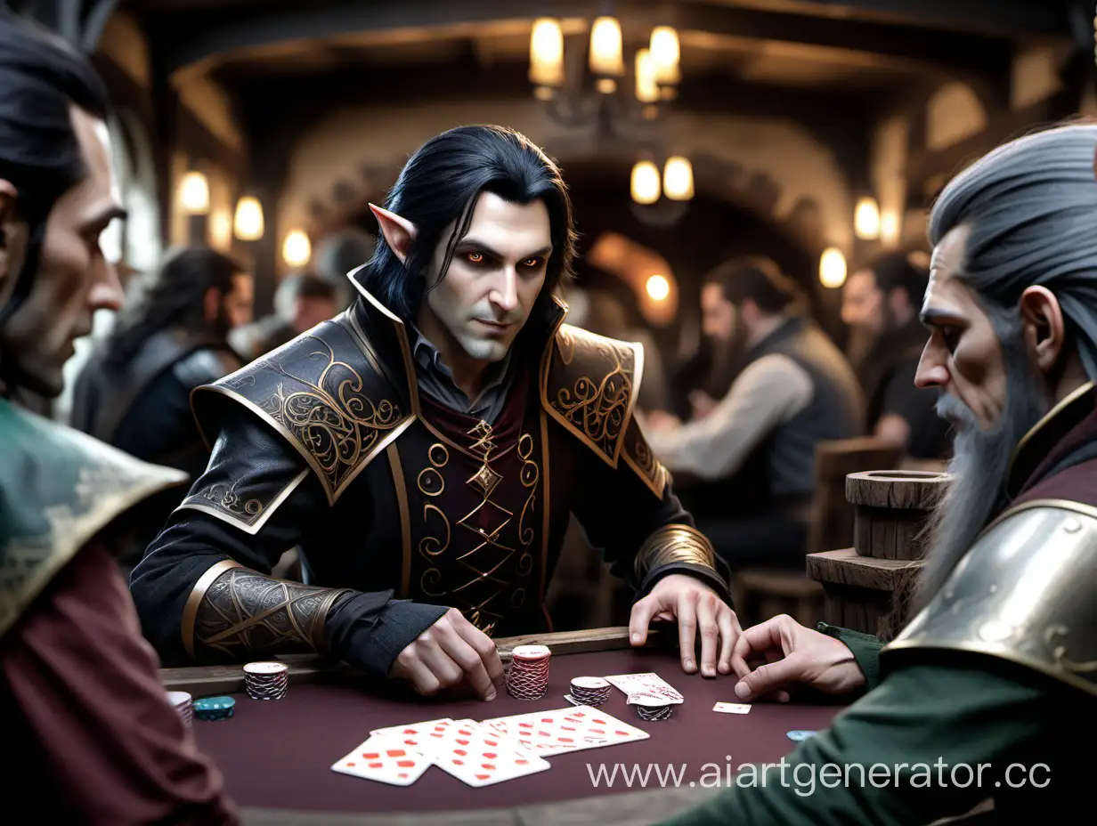 Rogue-HalfElf-Gambler-Faces-Off-in-Card-Game-at-Tavern