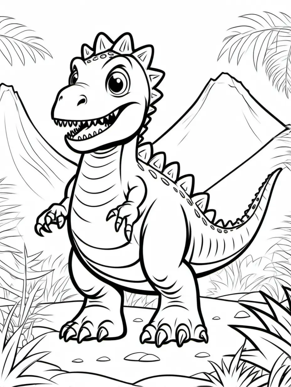 Adorable Cartoon Stegoceras for Kids Coloring Book RightFacing Dino Fun