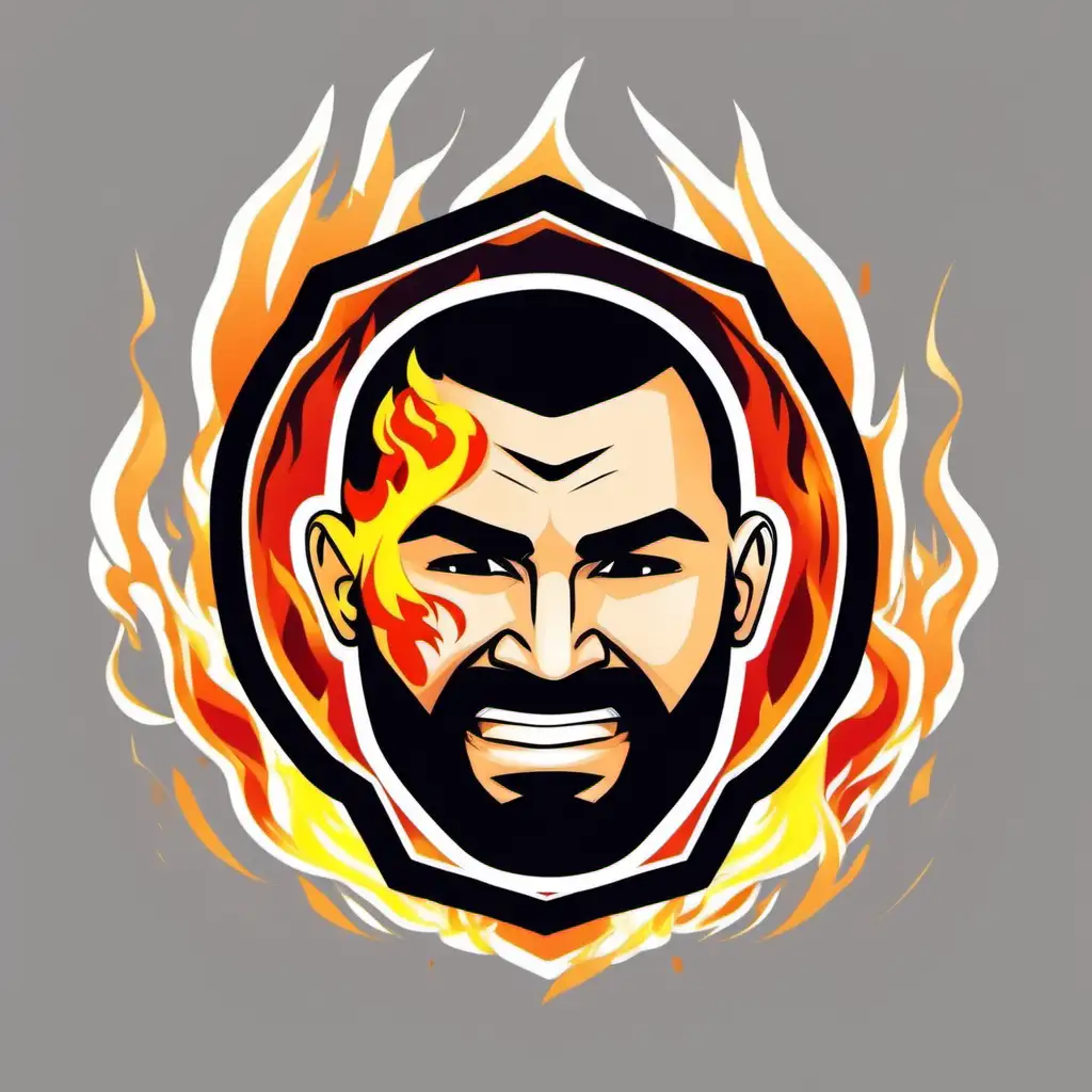 Benzema Cartoon Head in Fiery Anger