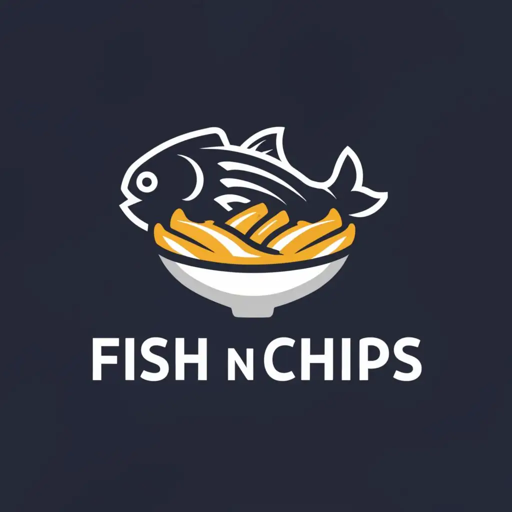 a logo design,with the text "Fish n Chips", main symbol:fish and chips food,complex,be used in Travel industry,clear background