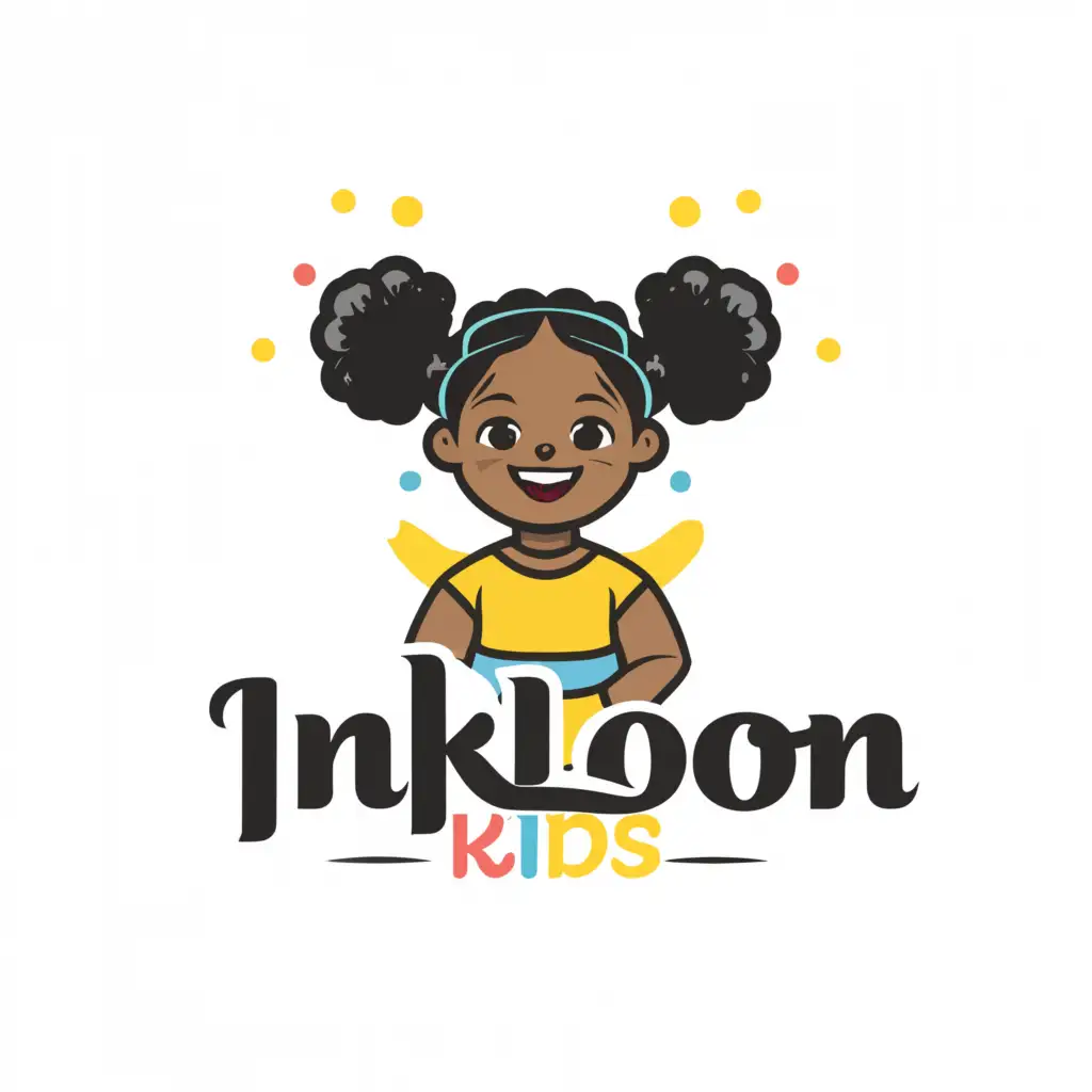 LOGO-Design-For-InkLoom-Kids-Playful-TShirt-Design-in-Cyan-Black-and-Yellow